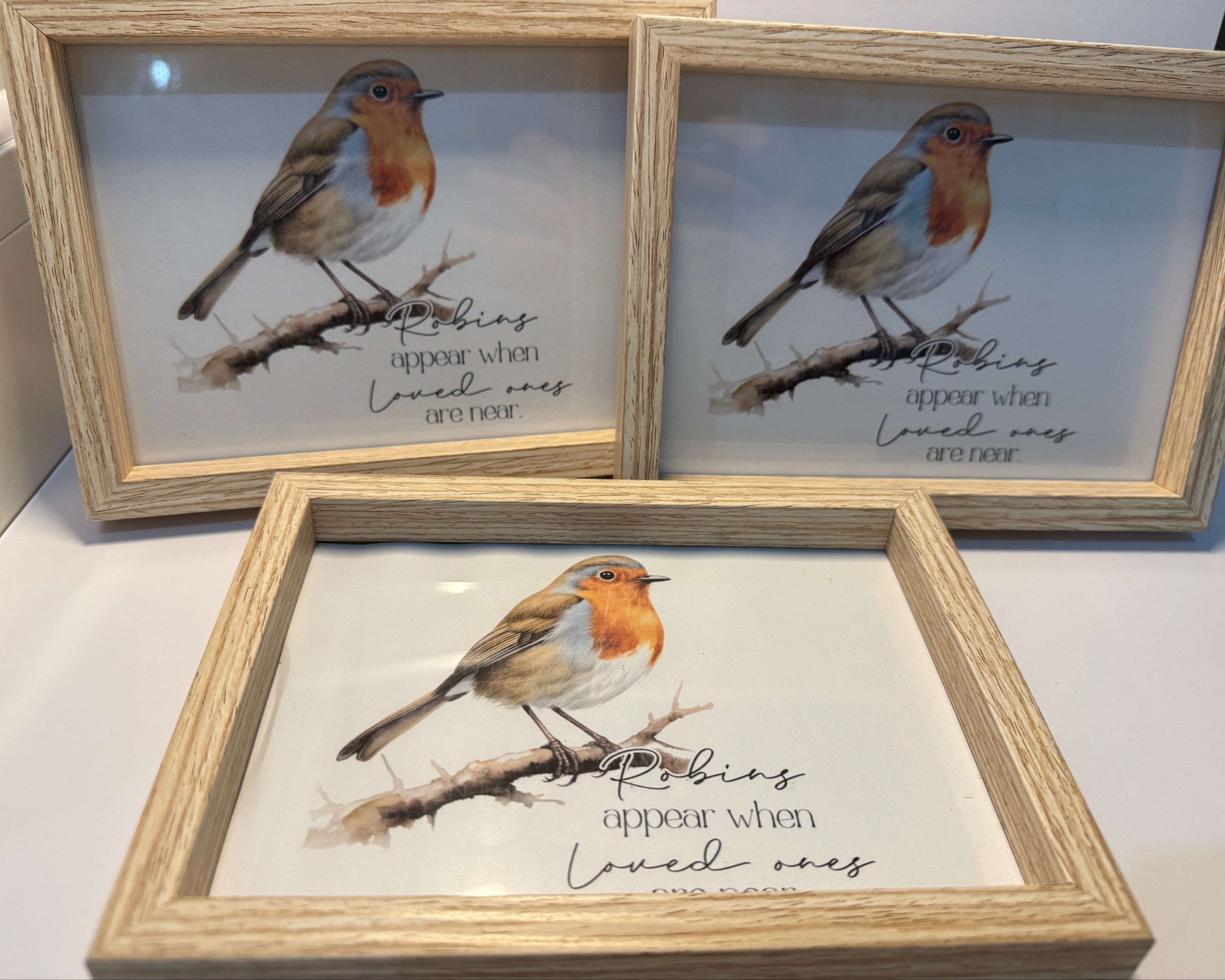 Light Oak Robin Framed Picture