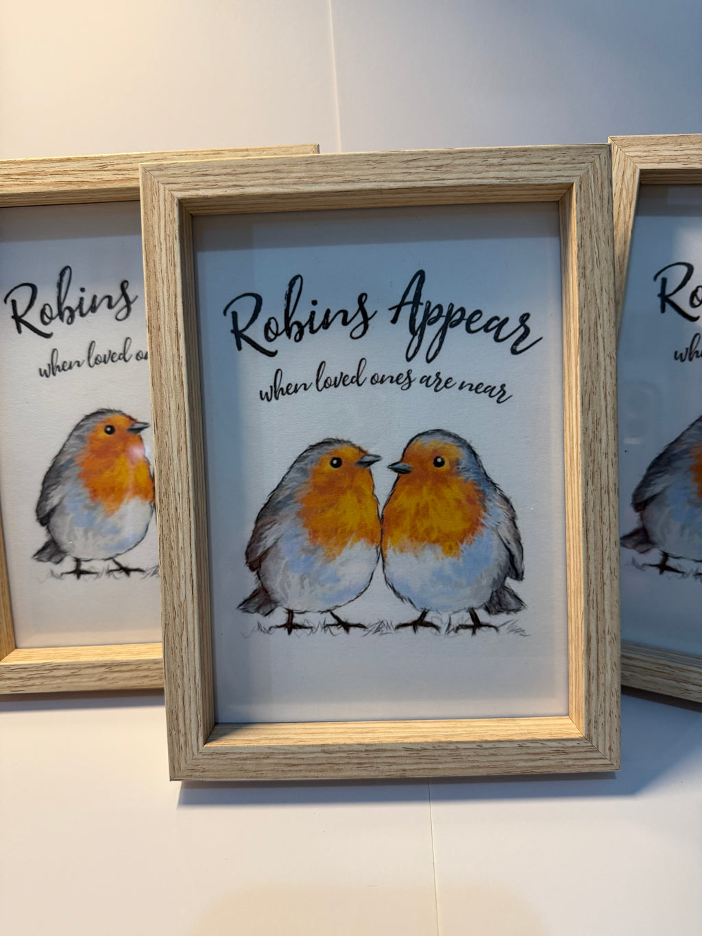 Light Oak Framed Robin Picture