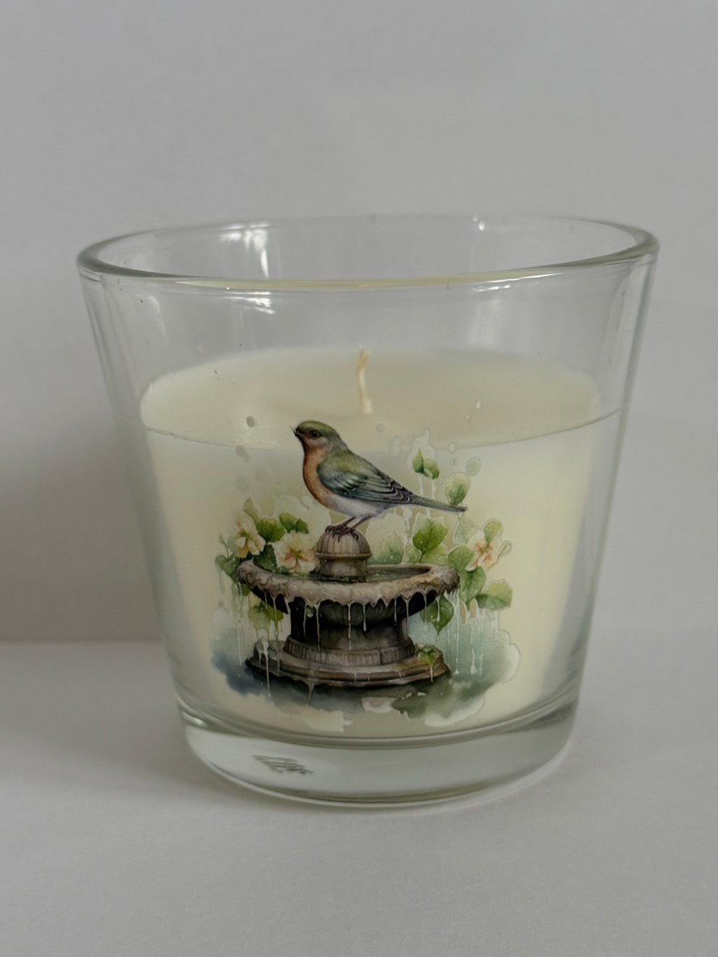 Glass Robin Candle