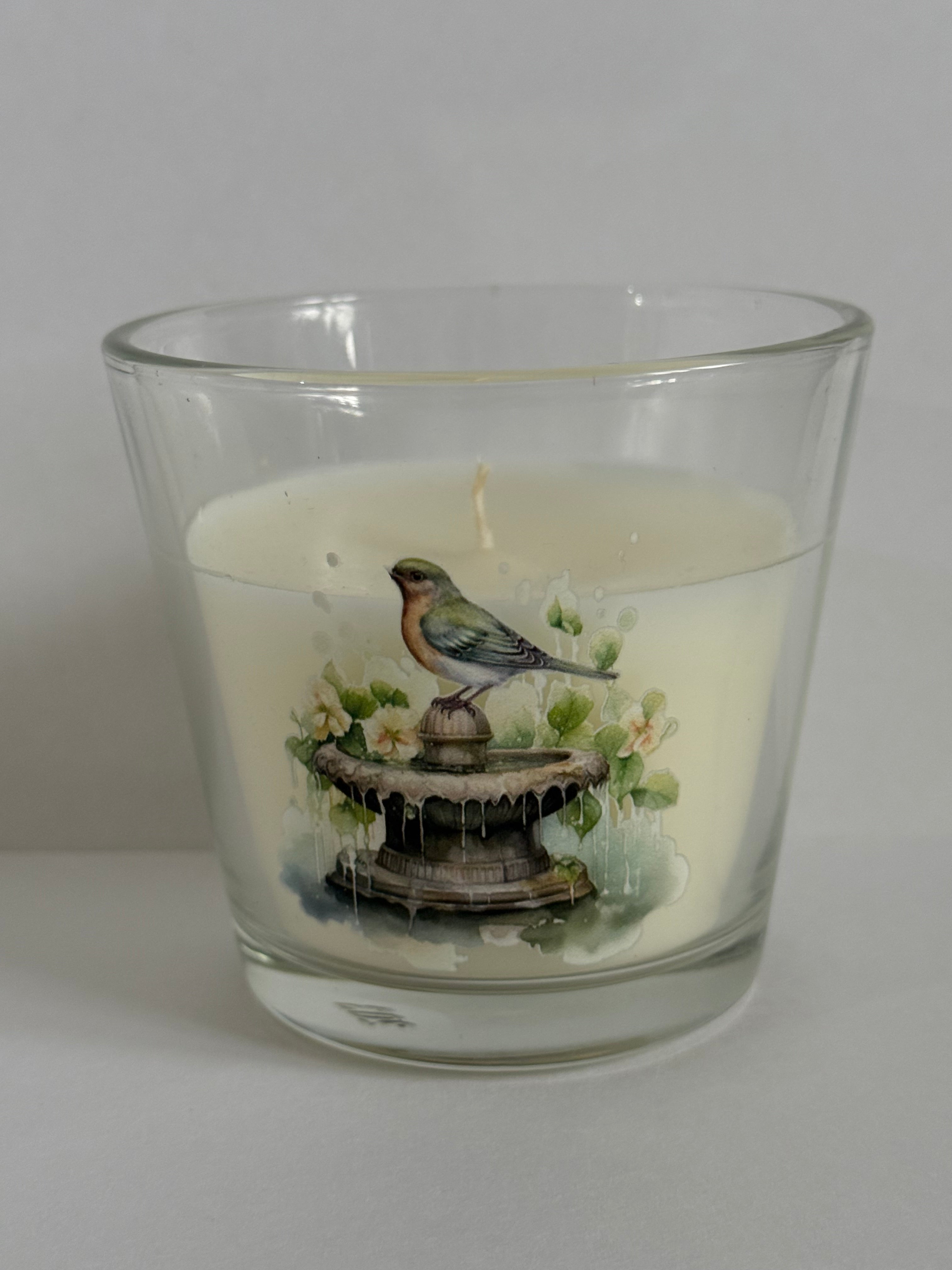 Glass Robin Candle