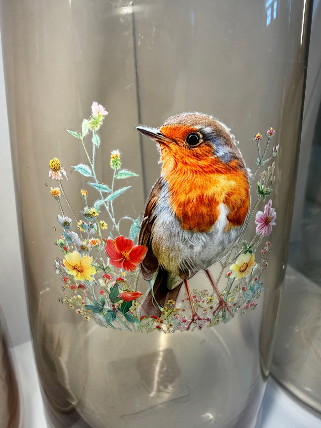 Brown Glass Robin Vase