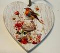 Robin White Wooden Heart