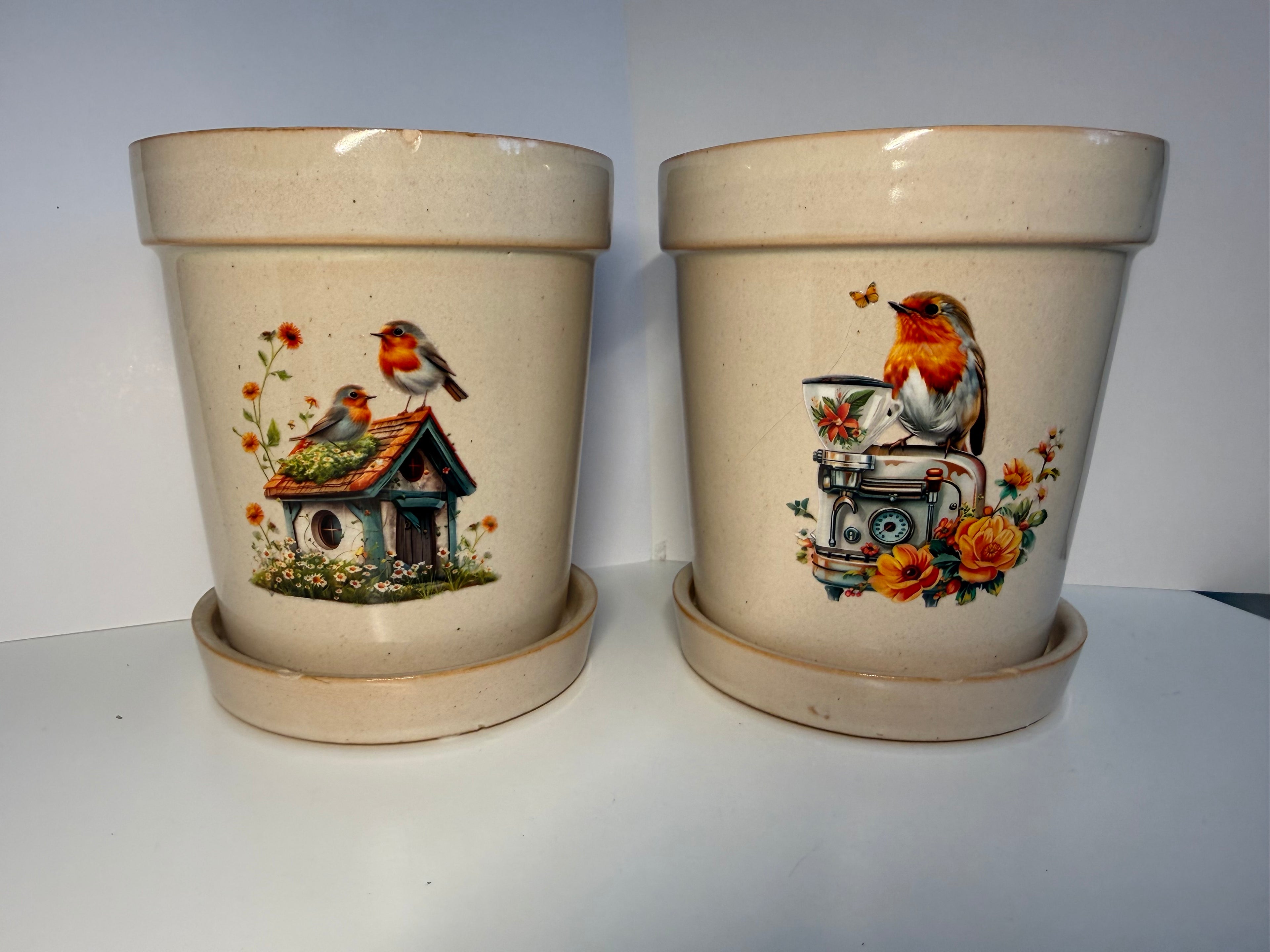 Ceramic Robin Plant Pot