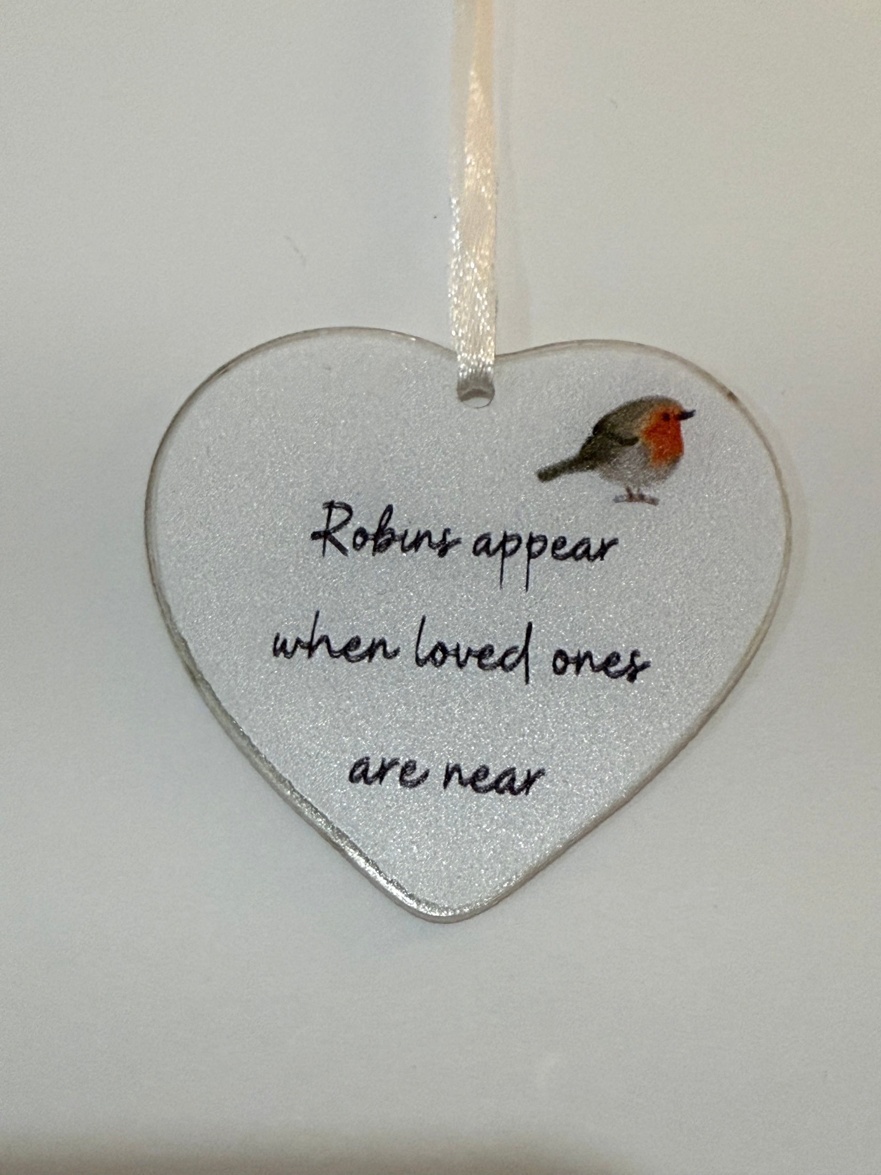 Acrylic Robin Heart