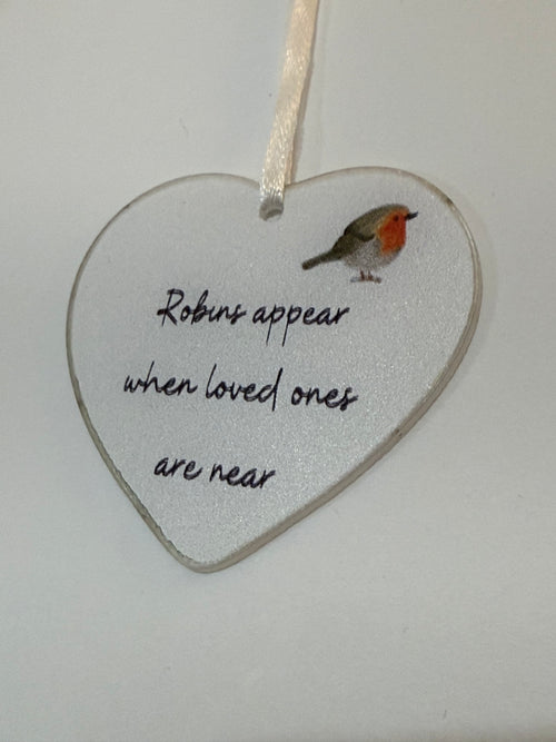Acrylic Robin Heart