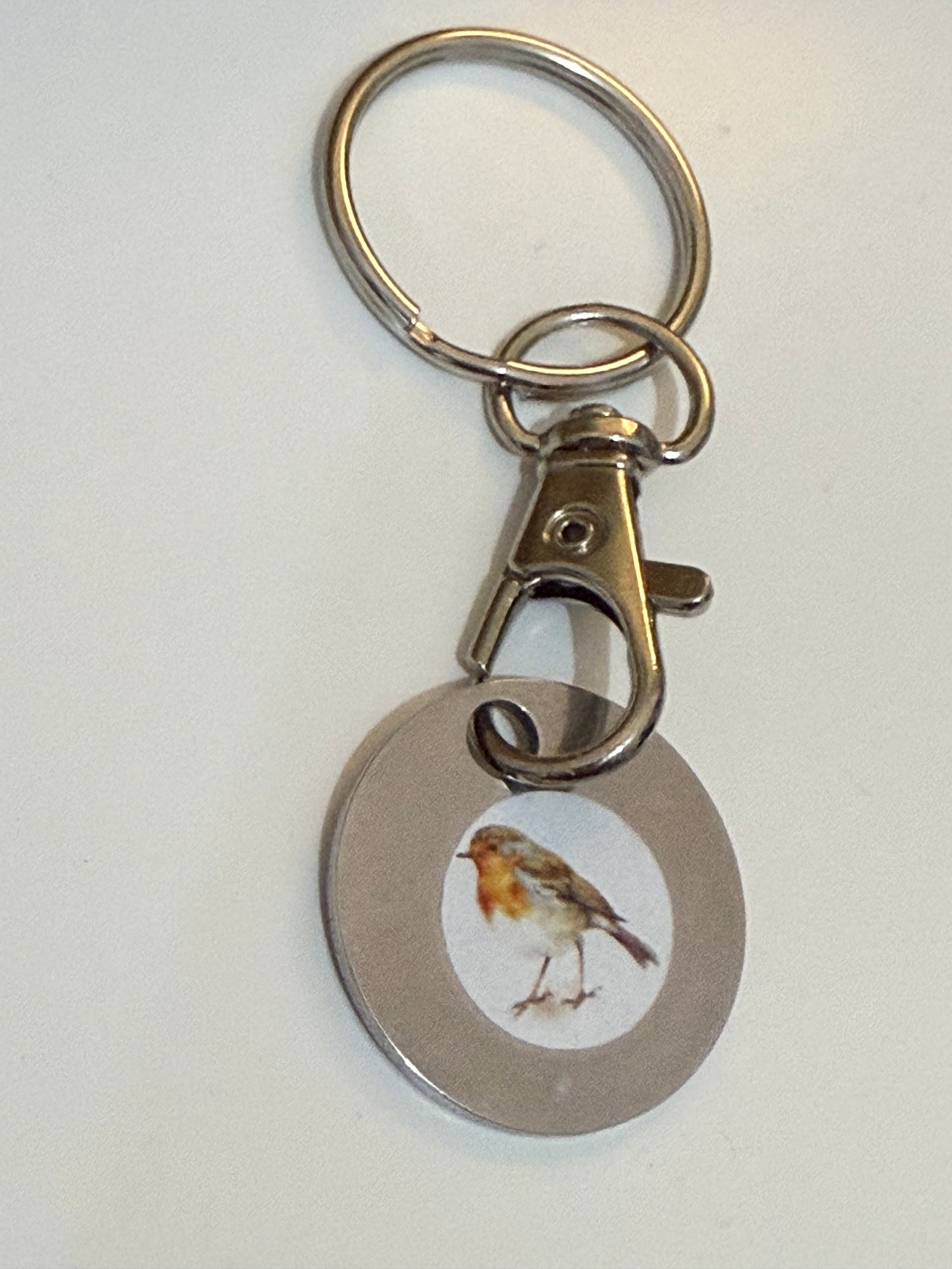 Robin Trolley Coin Keyring