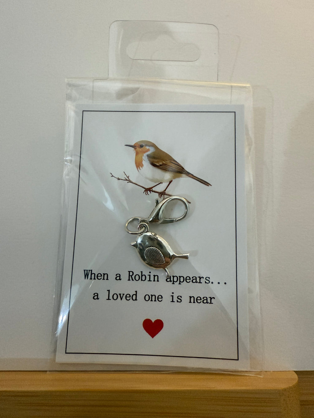 Robin Silver Keyring