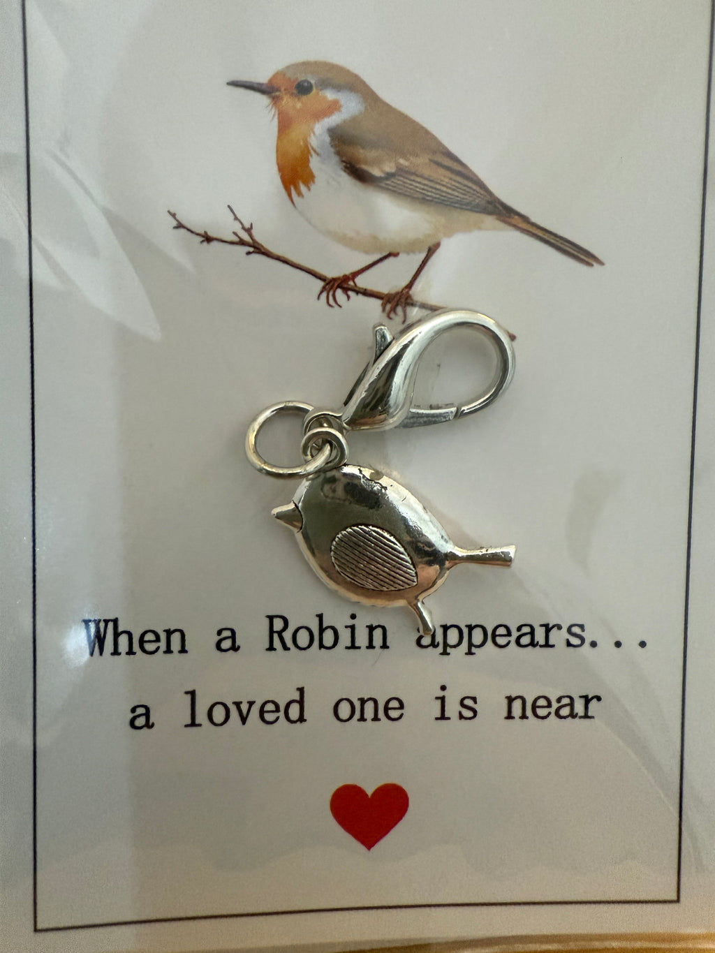 Robin Silver Keyring