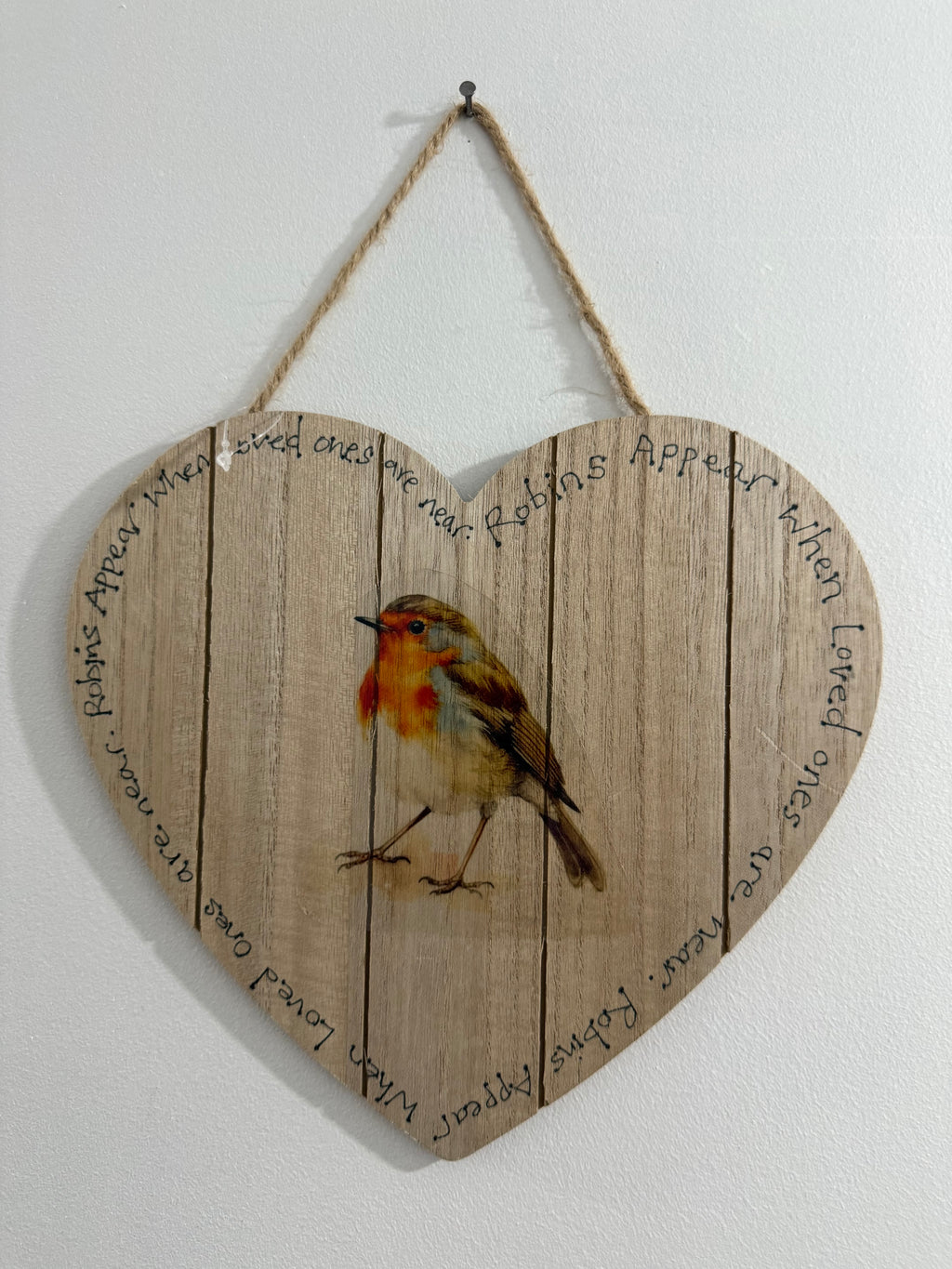 Large Robin Hanging Heart