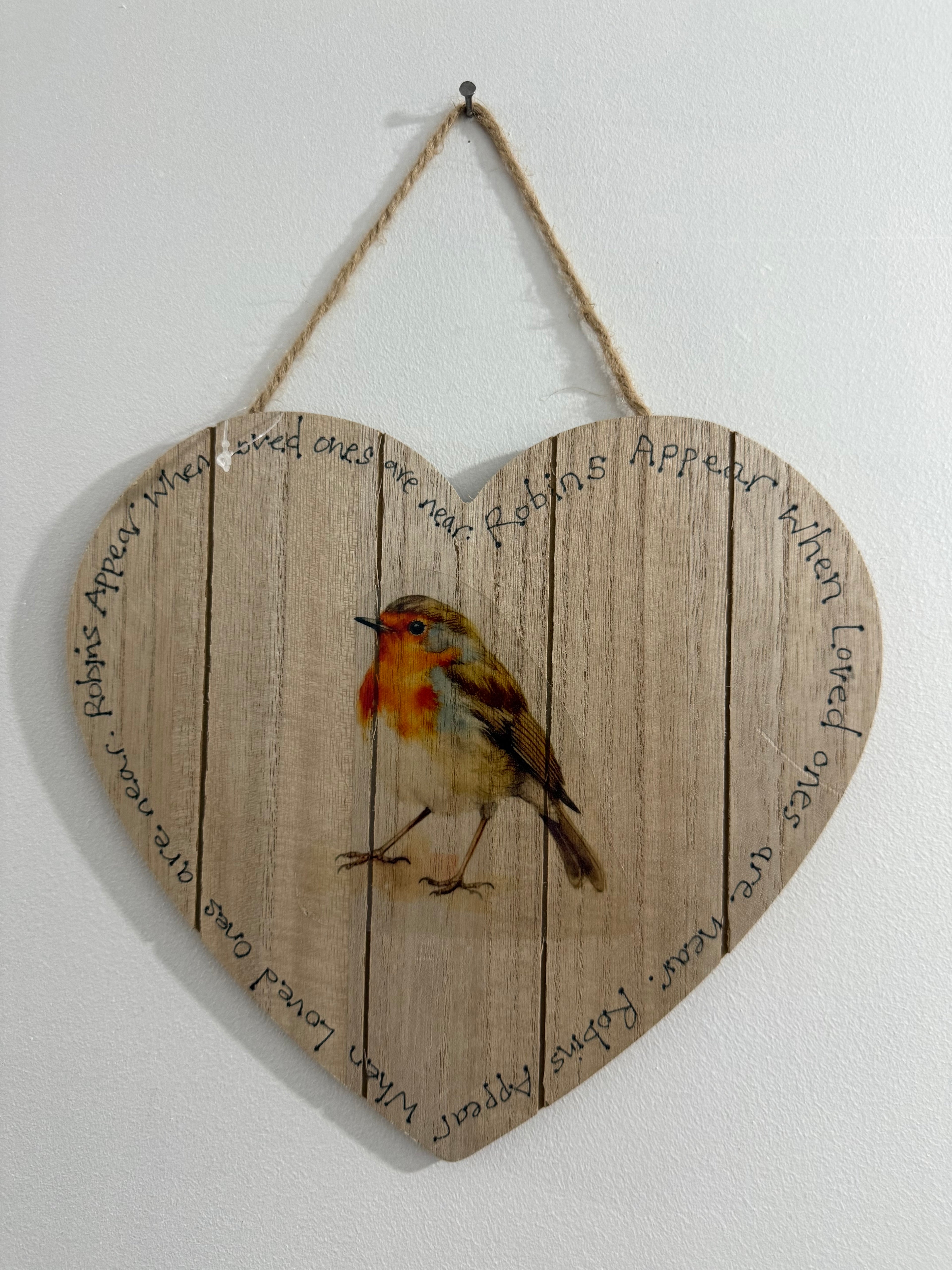 Large Robin Hanging Heart