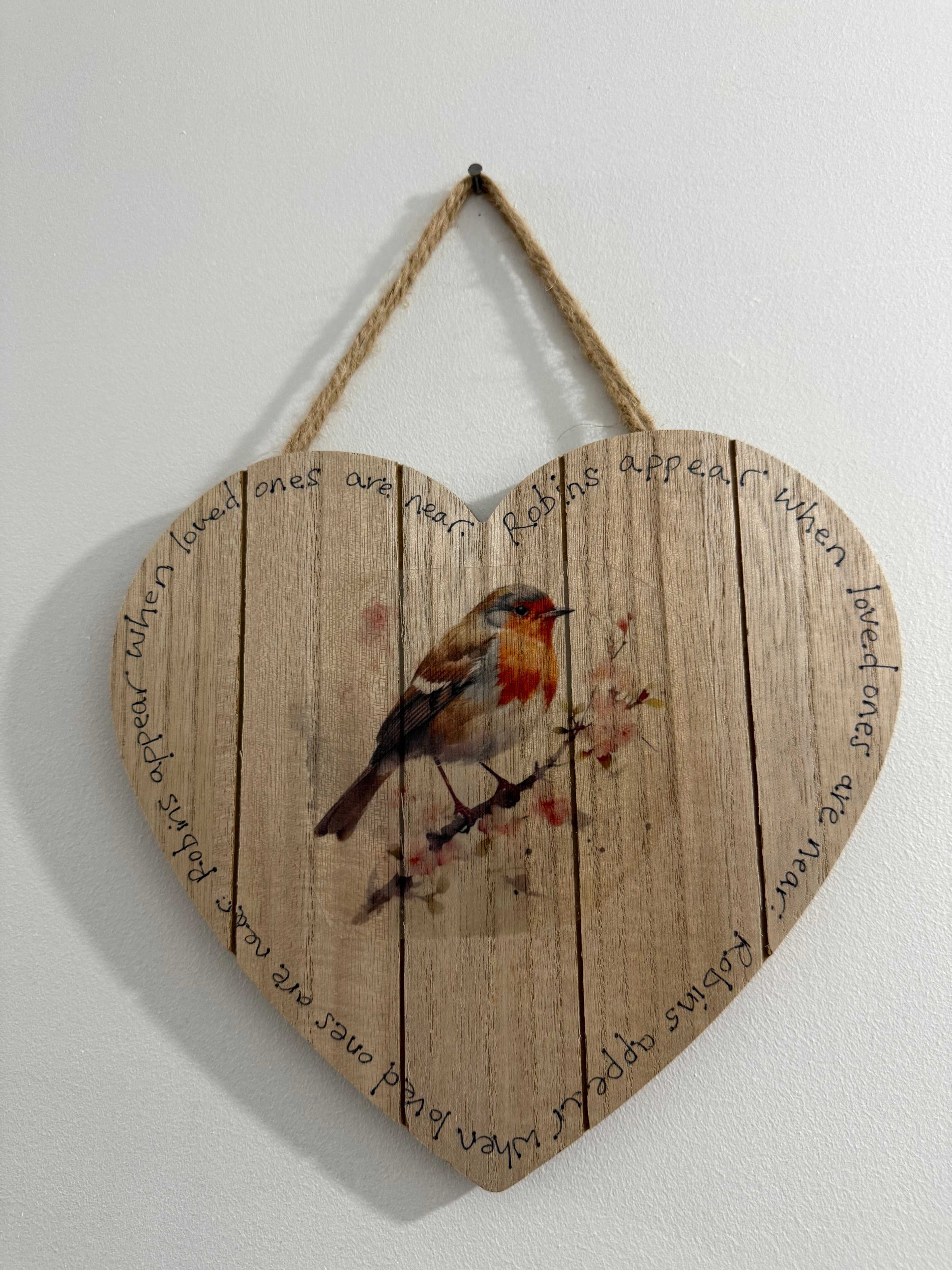 Large Robin Hanging Heart