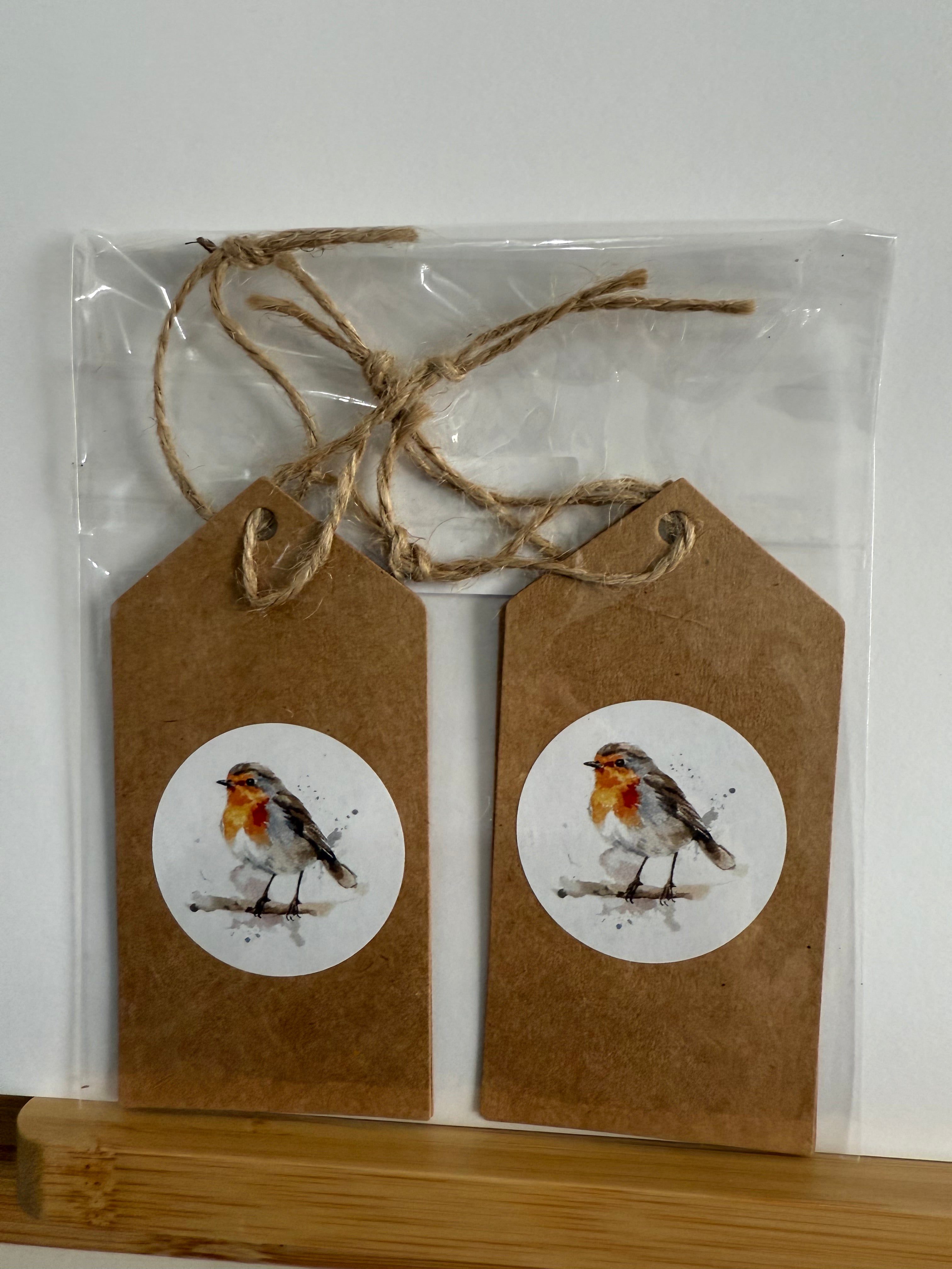 Brown Robin Gift Tags