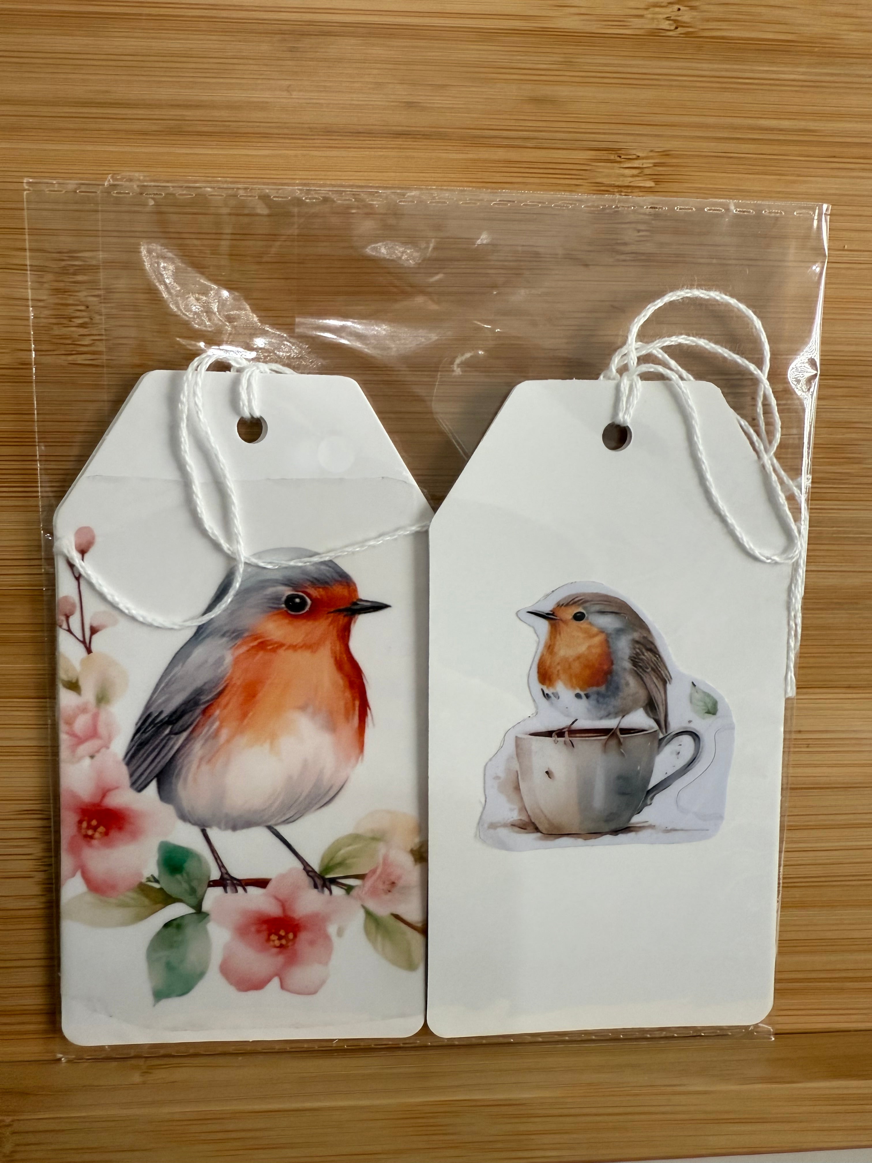 White Robin Gift Tags