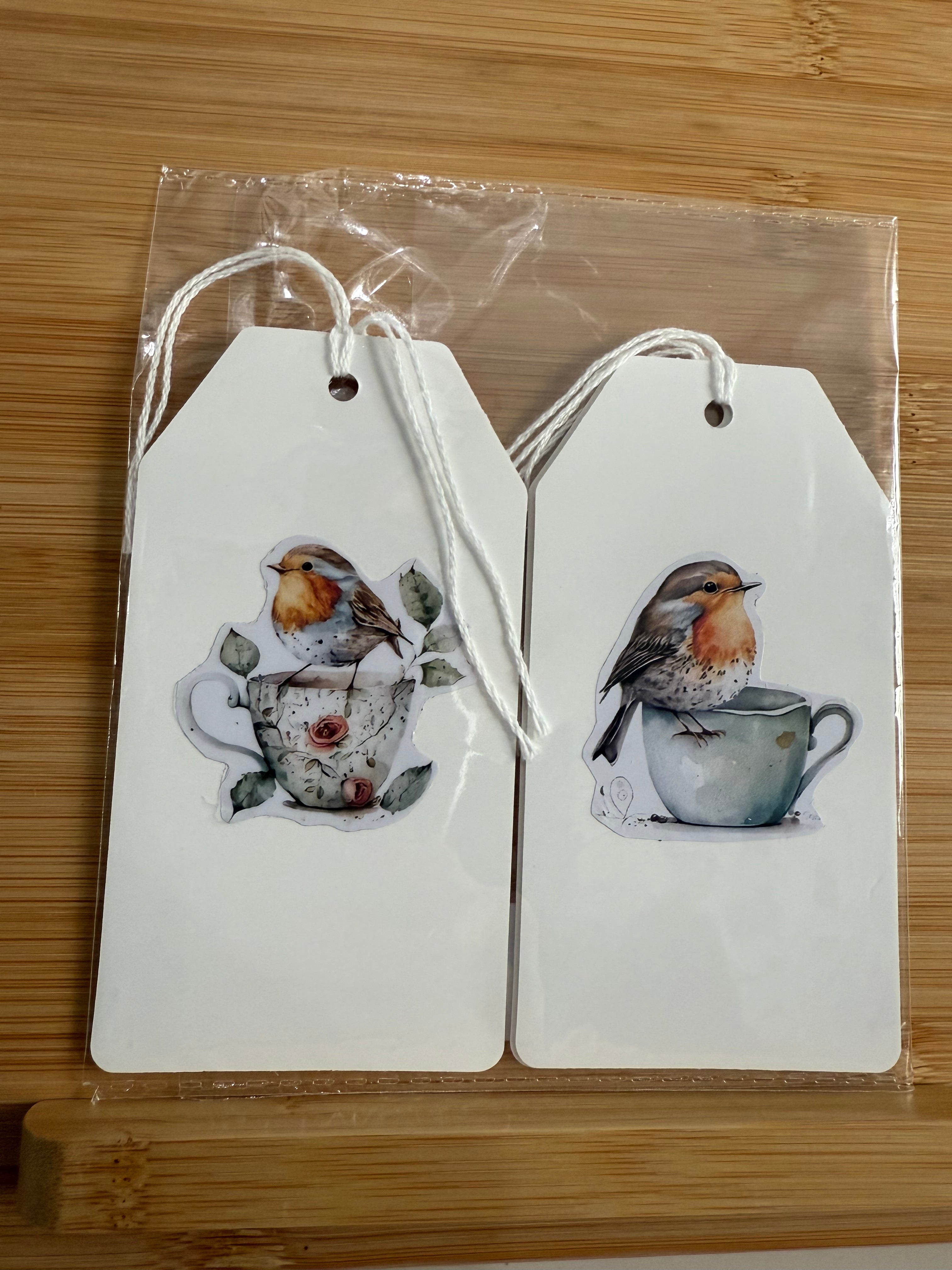 White Robin Gift Tags