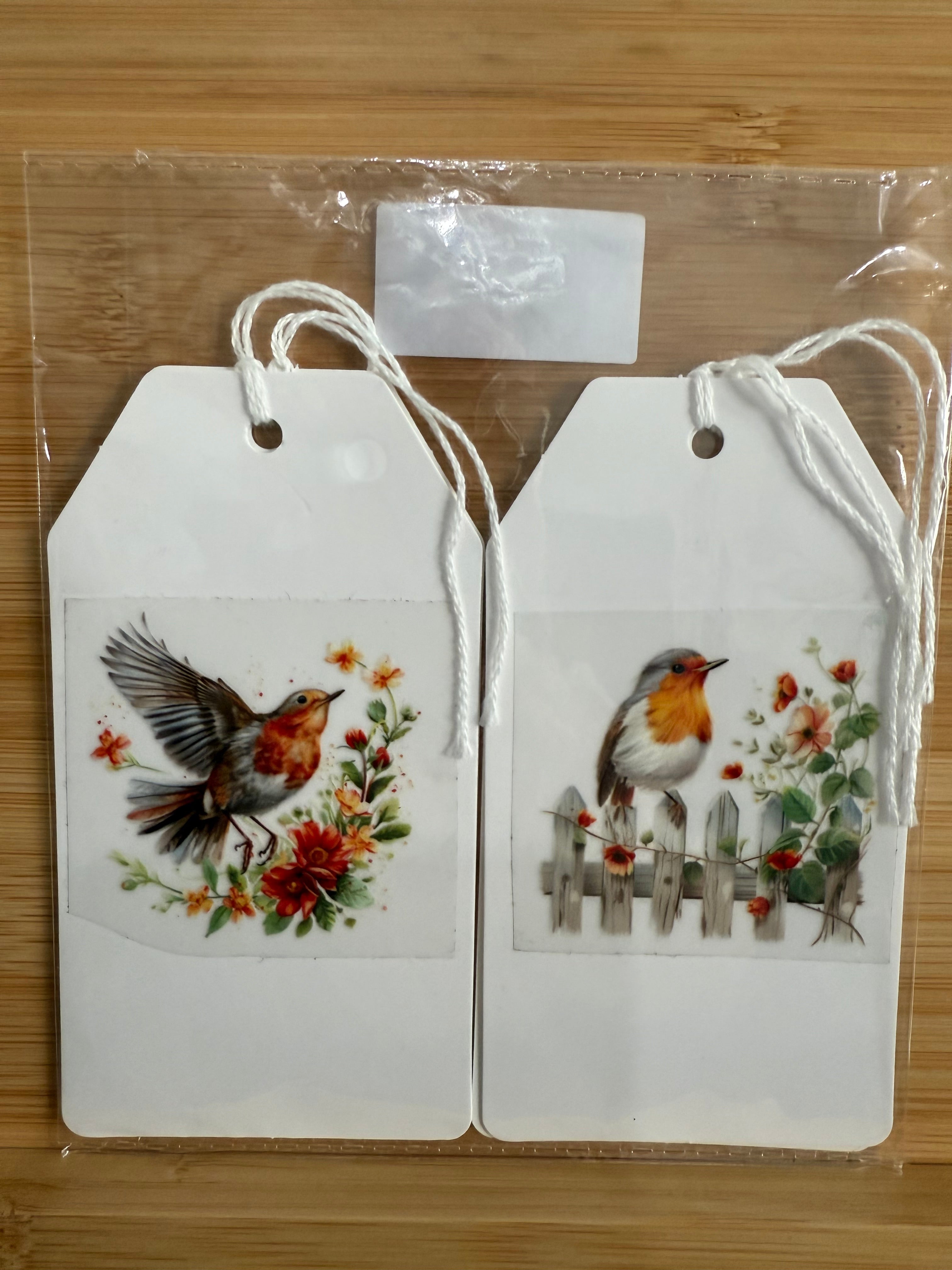 White Robin Gift Tags