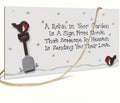 Wooden Robin Sign