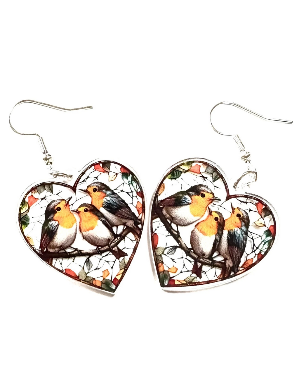 Robin Heart Earrings